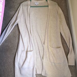 Cream sweater, cream cardigan, women’s cardigan